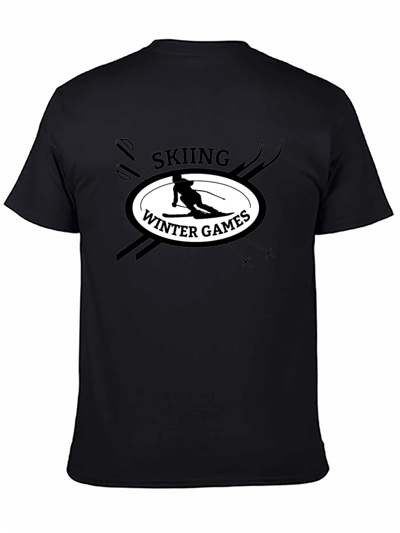 Skiing Winter Games Graphic Tee - Black