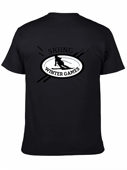 Skiing Winter Games Graphic Tee - Black