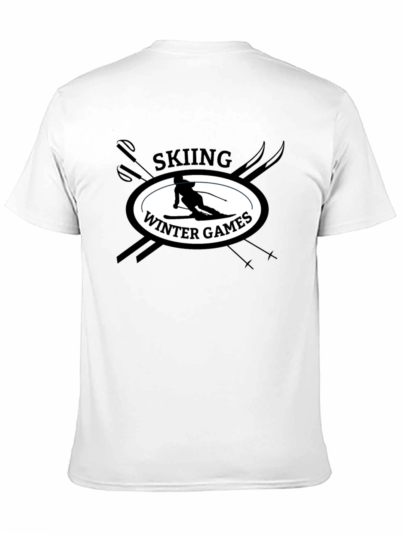 Skiing Winter Games Graphic Tee - Black