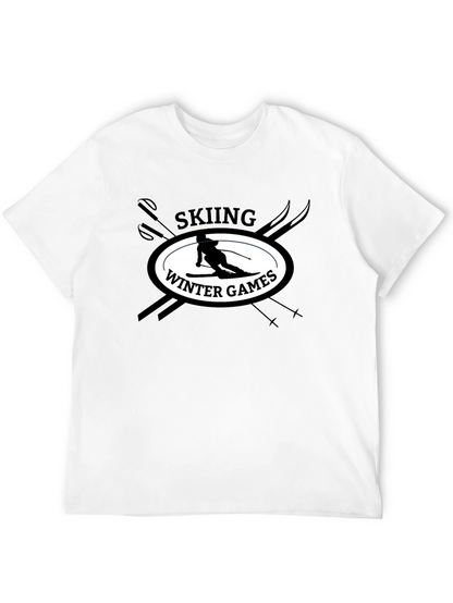Skiing Winter Games Graphic Tee - Black