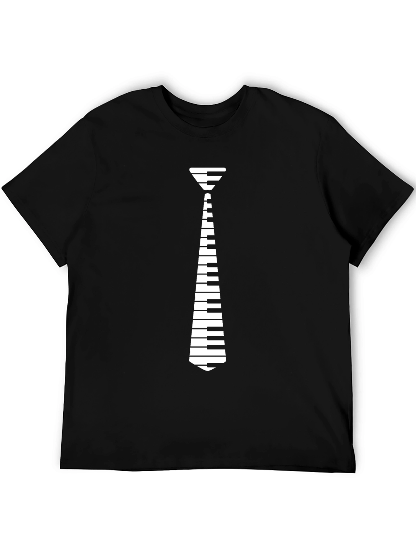 Piano Tie Graphic T-Shirt - Musician Novelty Tee