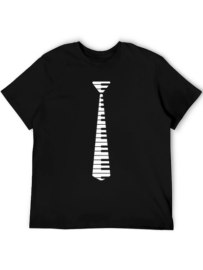 Piano Tie Graphic T-Shirt - Musician Novelty Tee