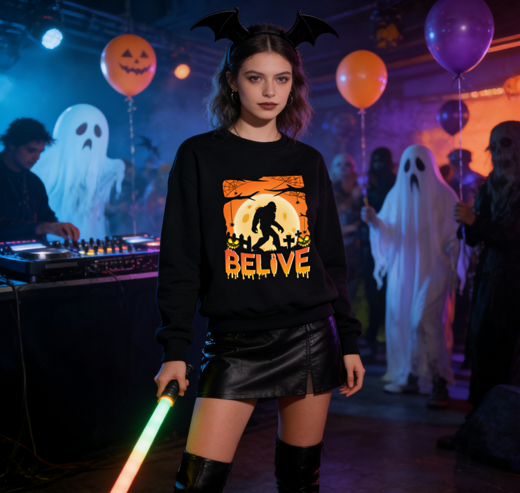 Halloween Bigfoot Cryptid Graphic Sweatshirt