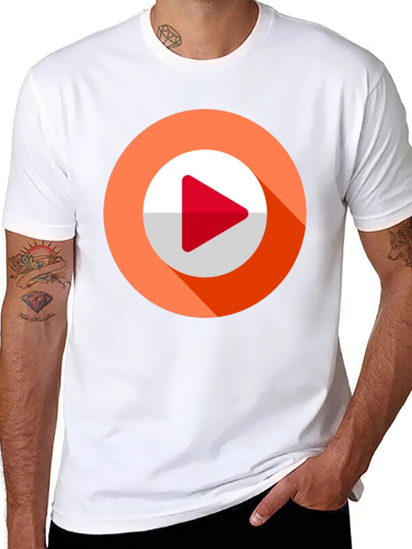 Modern Play Button Graphic Tee