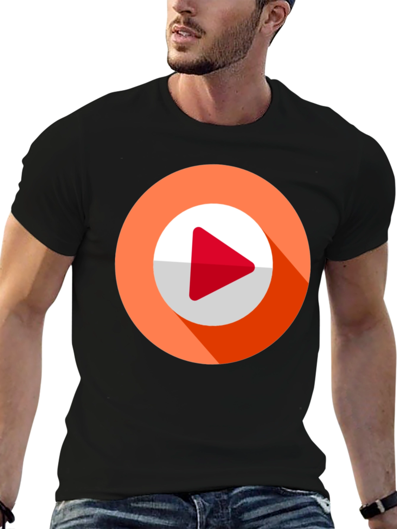 Modern Play Button Graphic Tee