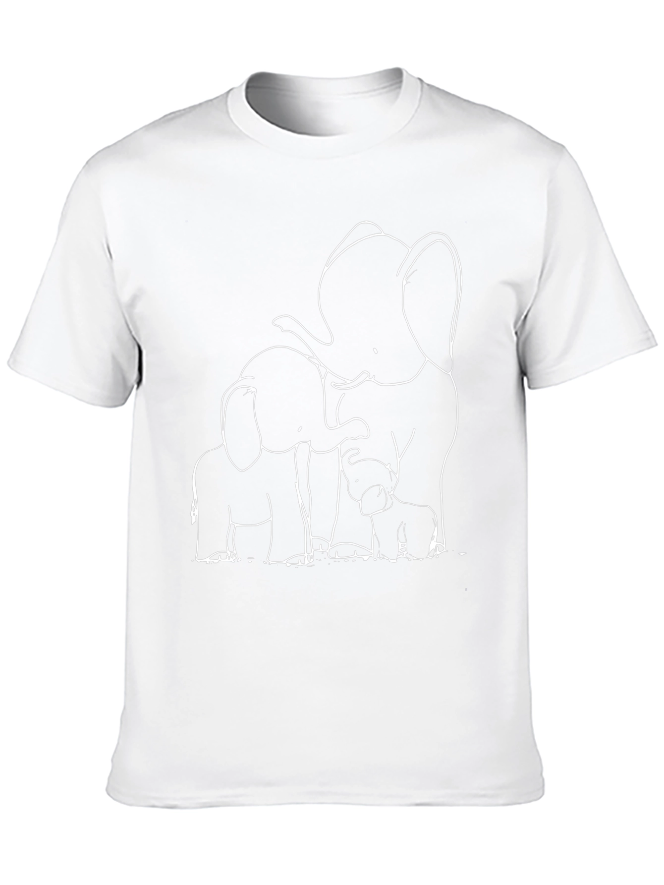 Elephant Family Graphic Tee - Black Cotton T-Shirt