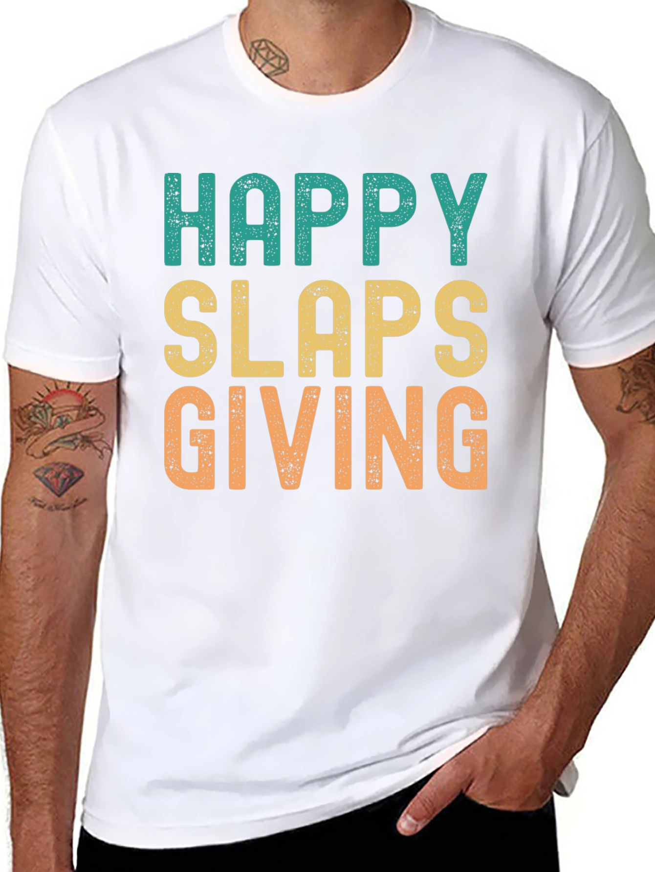 Happy Slaps Giving T-Shirt - Novelty Graphic Tee