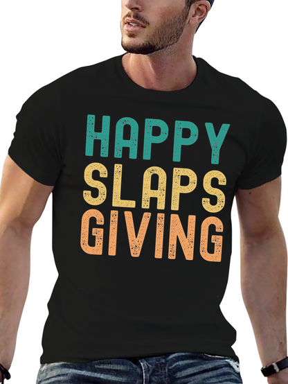 Happy Slaps Giving T-Shirt - Novelty Graphic Tee