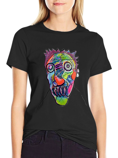 Abstract Face Art Black T-Shirt