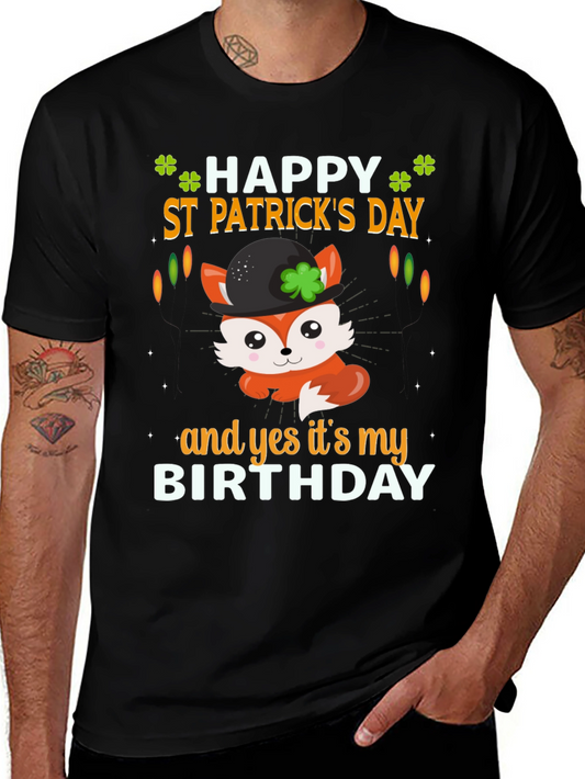 St. Patricks Day Birthday Fox T-Shirt