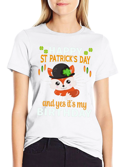 St. Patricks Day Birthday Fox T-Shirt