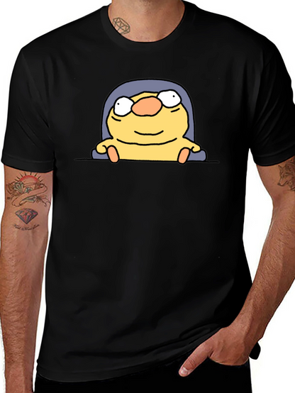 Funny Cartoon Character Black T-Shirt