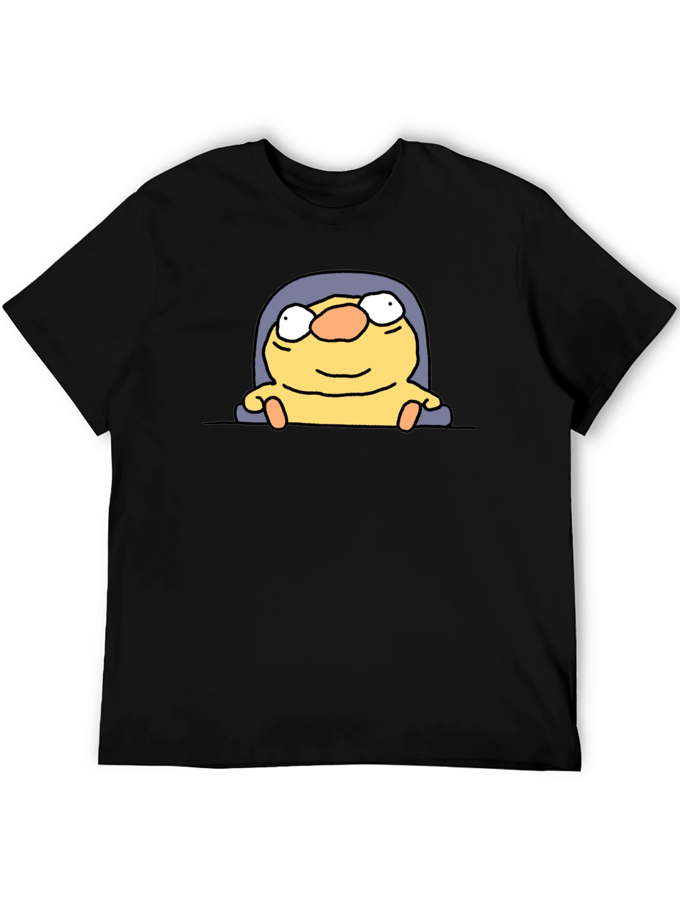 Funny Cartoon Character Black T-Shirt