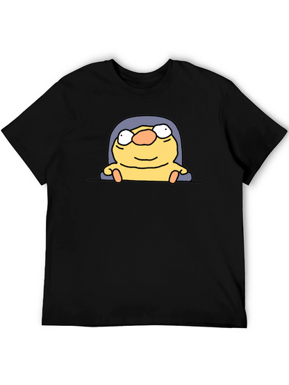 Funny Cartoon Character Black T-Shirt