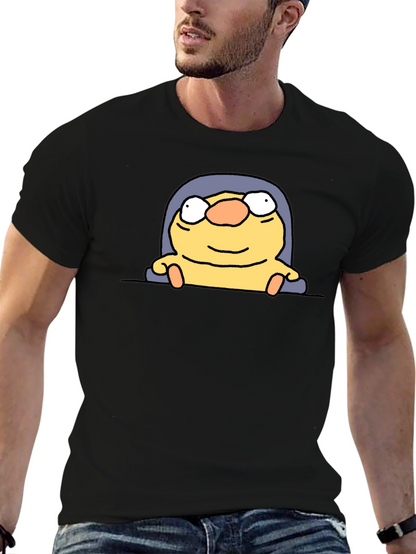 Funny Cartoon Character Black T-Shirt