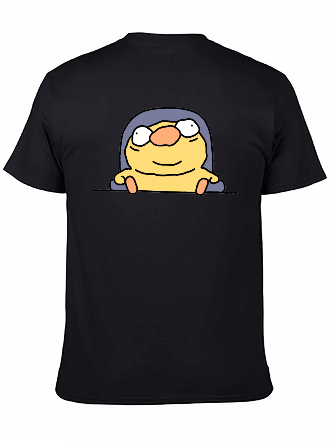 Funny Cartoon Character Black T-Shirt