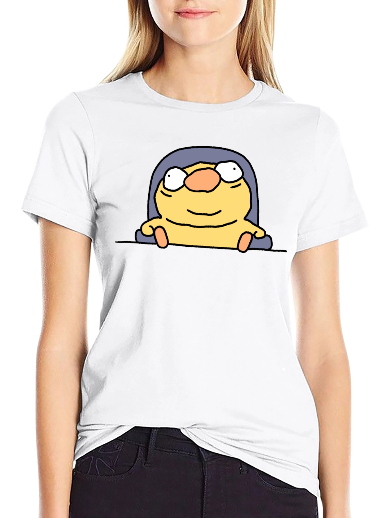 Funny Cartoon Character Black T-Shirt