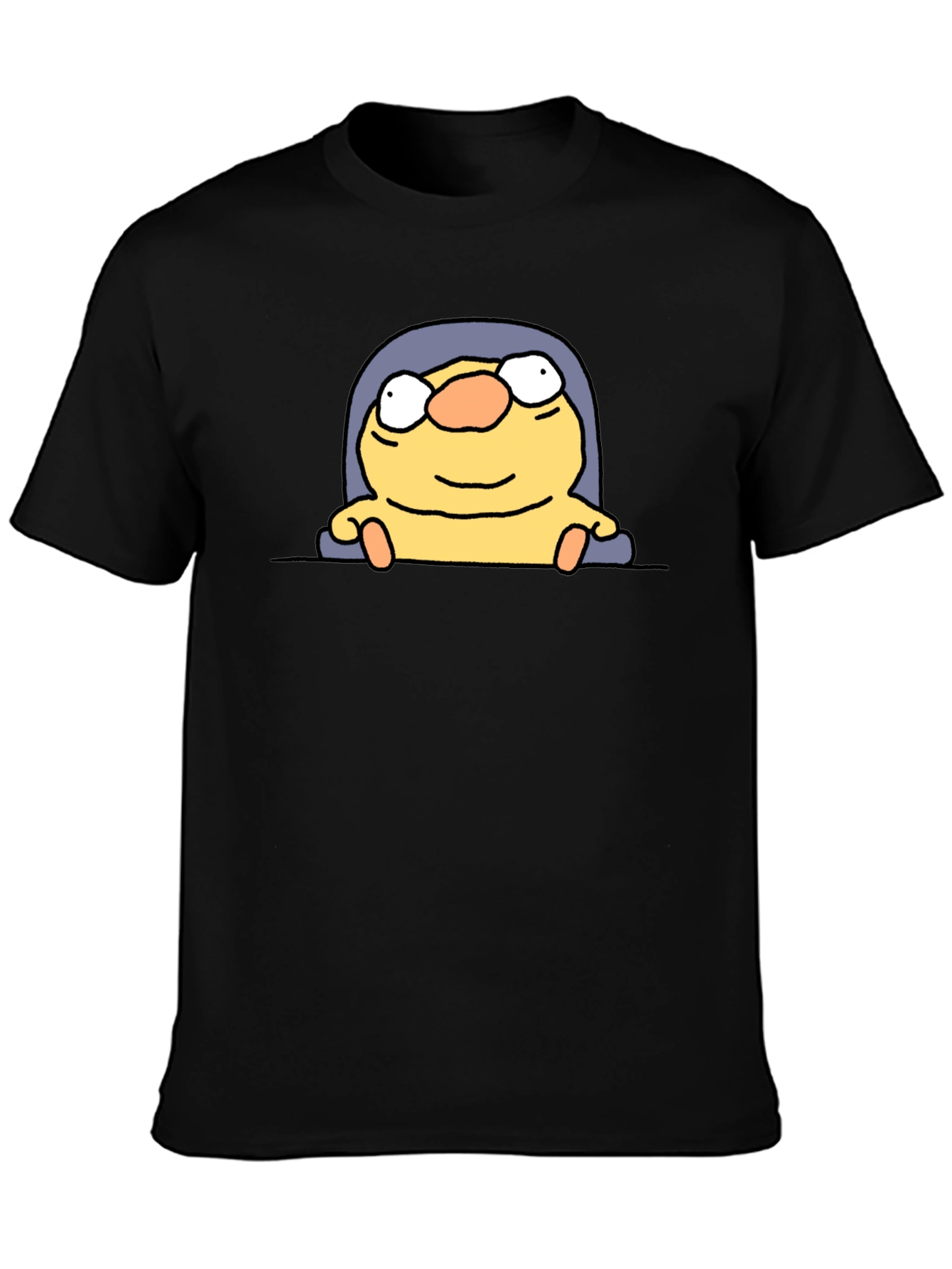 Funny Cartoon Character Black T-Shirt