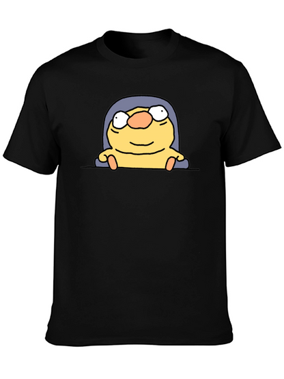 Funny Cartoon Character Black T-Shirt