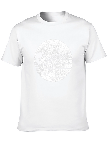 Trombone Player Graphic Tee - Black Cotton T-Shirt
