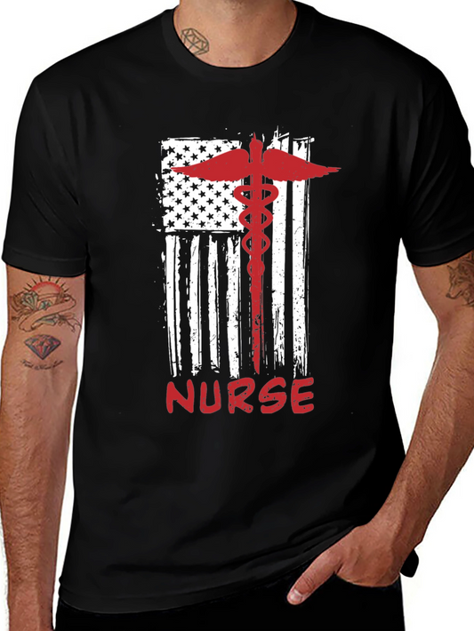 Nurse American Flag Graphic Tee