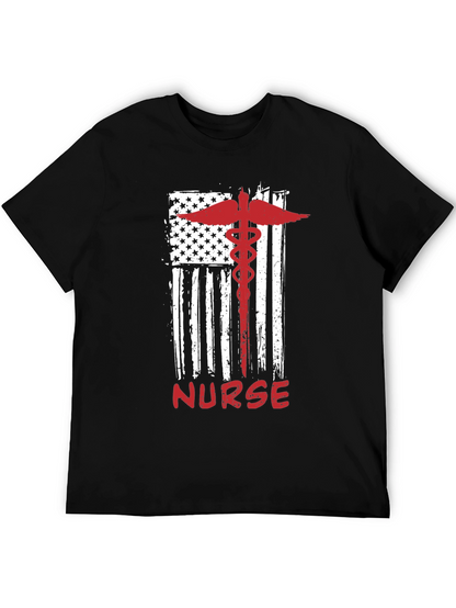 Nurse American Flag Graphic Tee