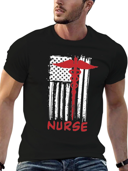 Nurse American Flag Graphic Tee