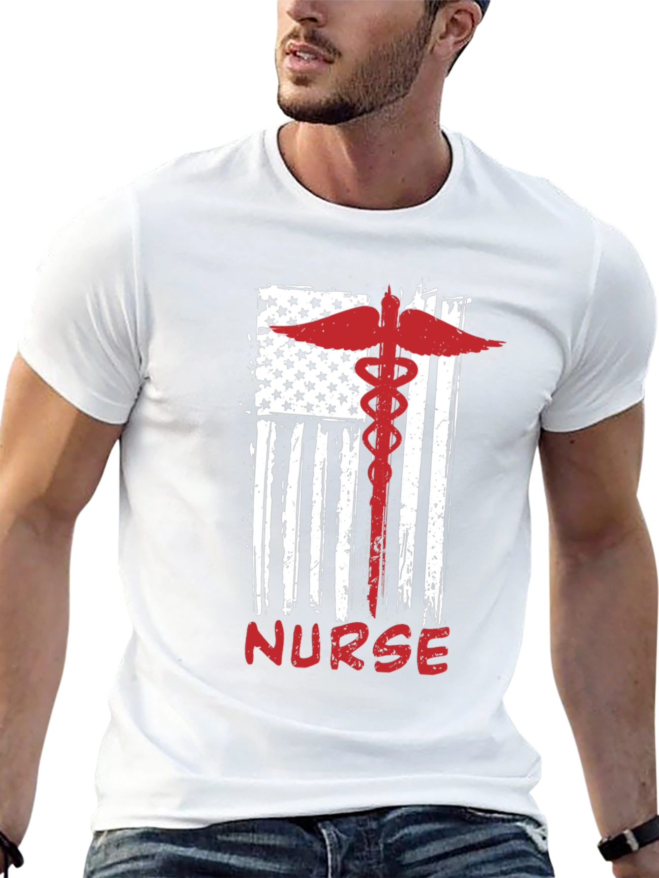 Nurse American Flag Graphic Tee