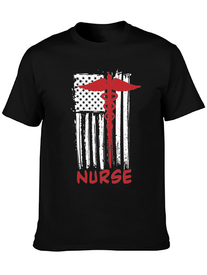 Nurse American Flag Graphic Tee