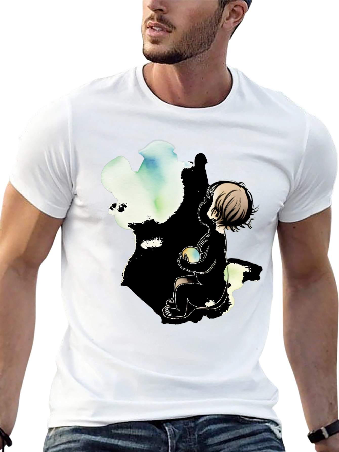 Boy & Light T-Shirt - Artistic Graphic Tee