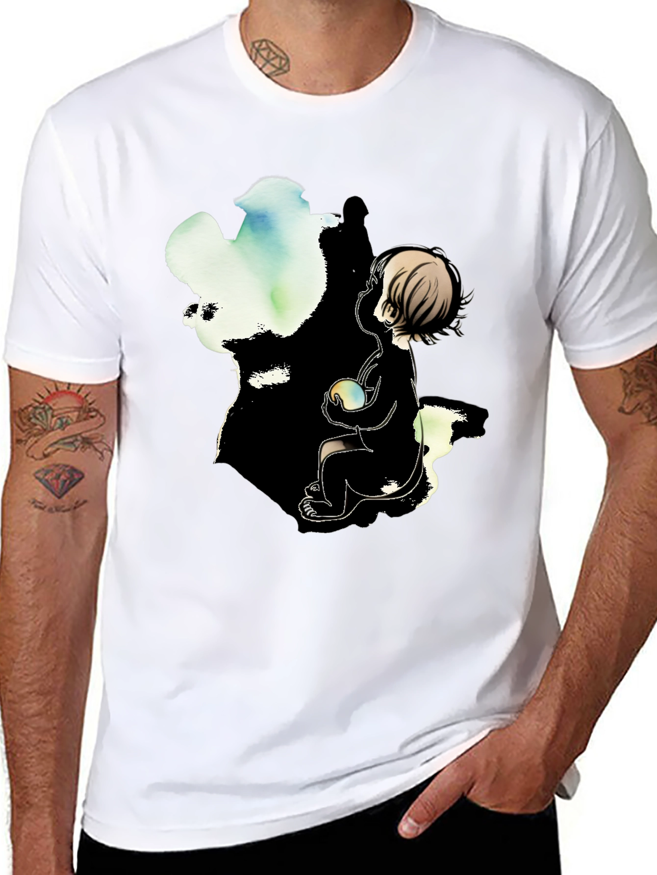 Boy & Light T-Shirt - Artistic Graphic Tee