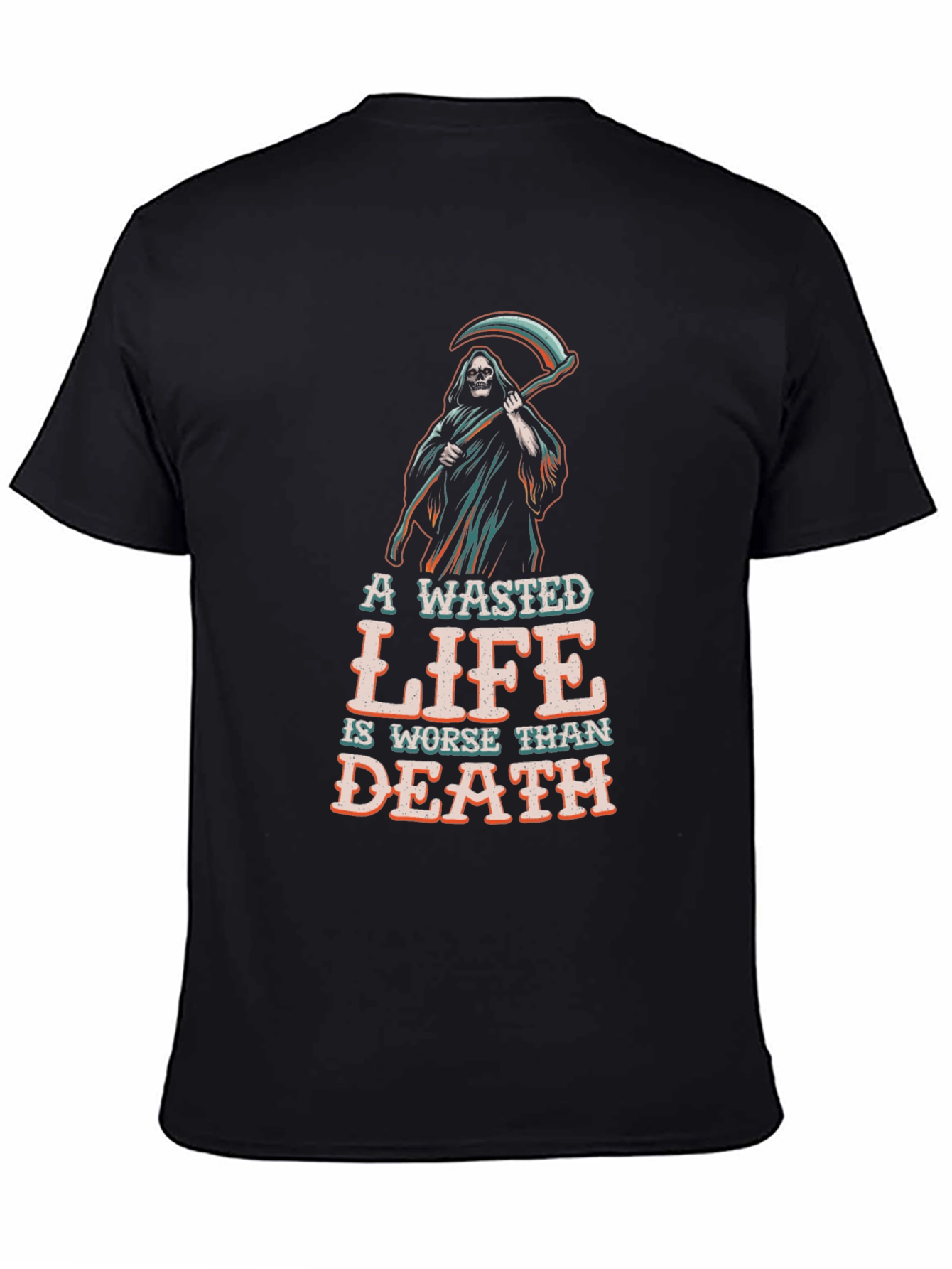 Wasted Life Grim Reaper Graphic Tee