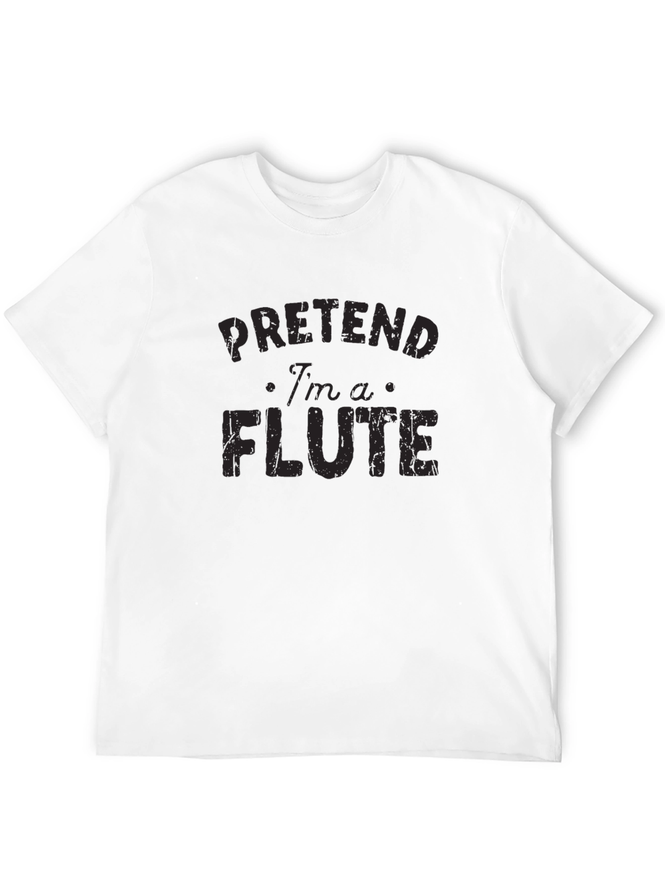 Pretend Im A Flute Black Graphic Tee