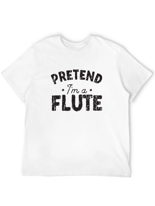 Pretend Im A Flute Black Graphic Tee
