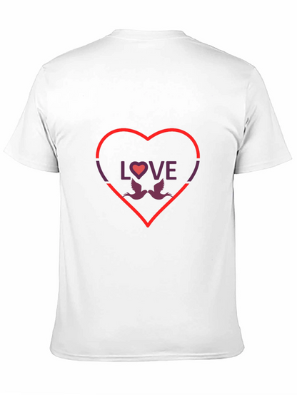 Love Birds Graphic Tee - Valentines Day Heart T-Shirt