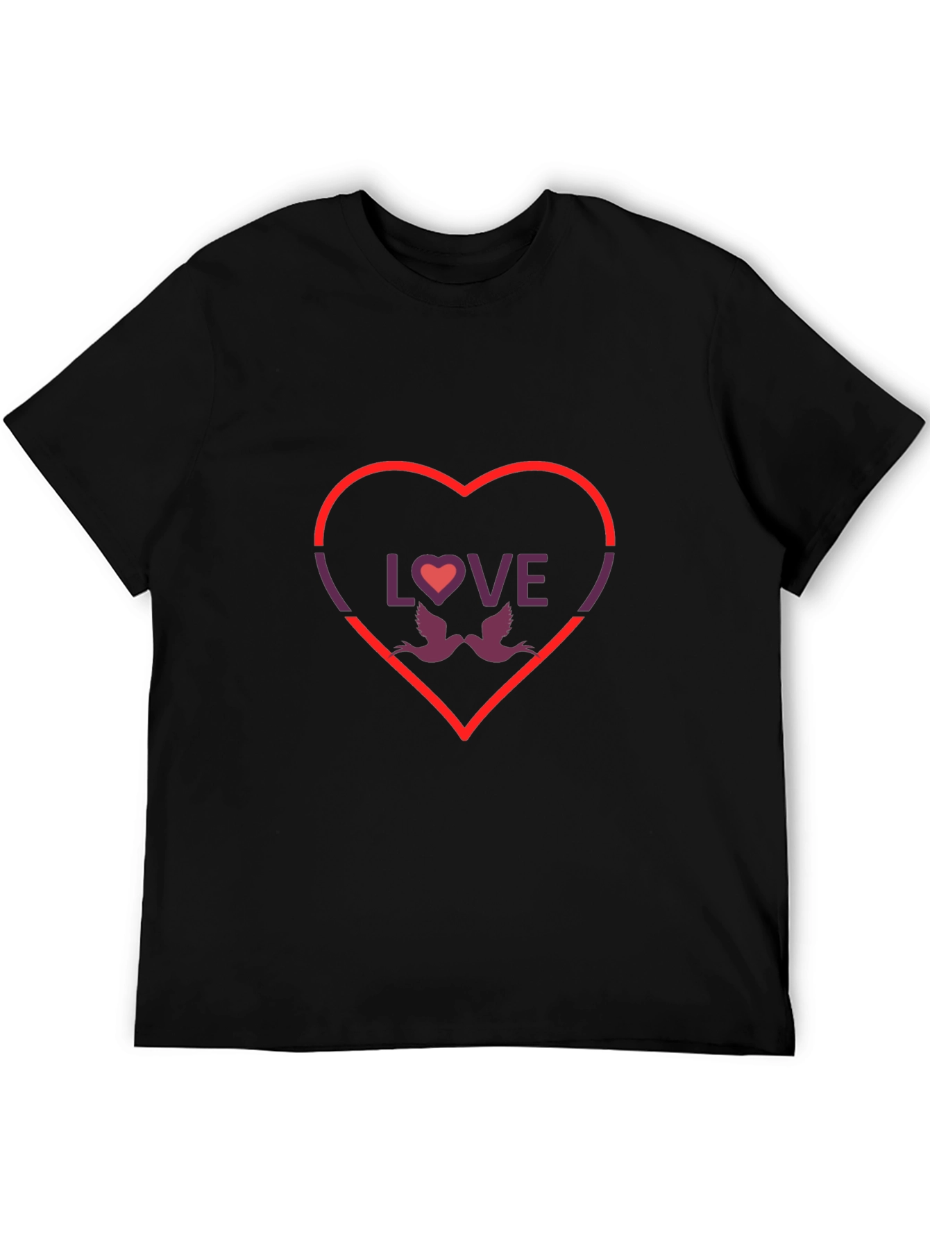 Love Birds Graphic Tee - Valentines Day Heart T-Shirt