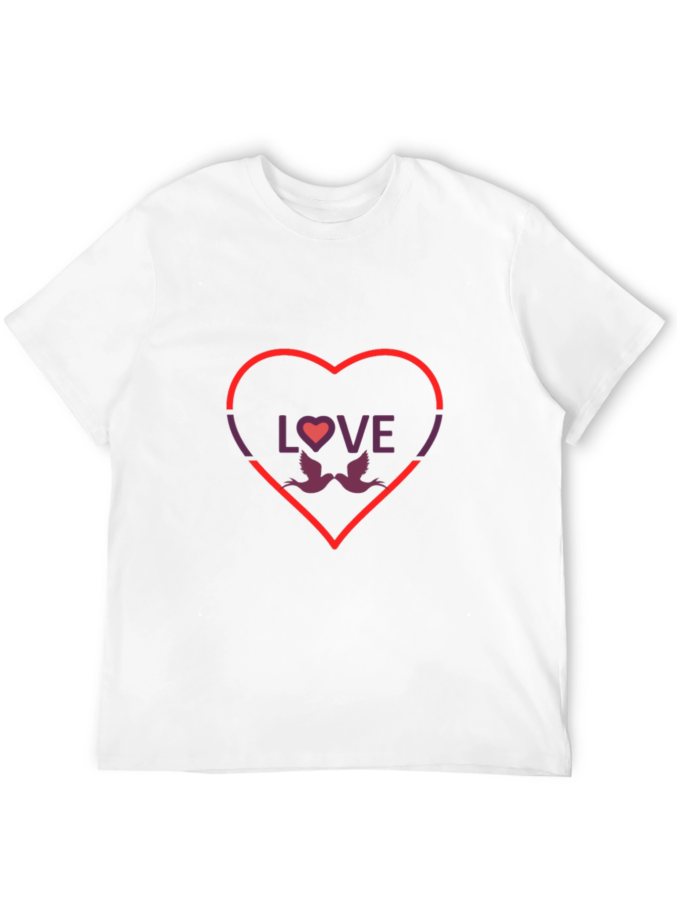 Love Birds Graphic Tee - Valentines Day Heart T-Shirt