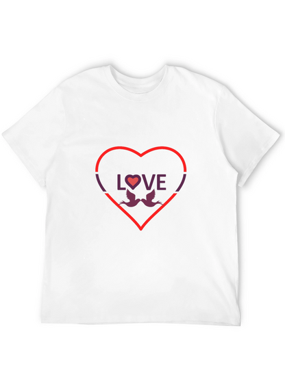 Love Birds Graphic Tee - Valentines Day Heart T-Shirt