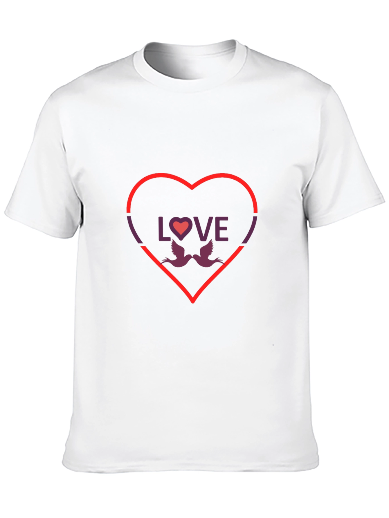 Love Birds Graphic Tee - Valentines Day Heart T-Shirt
