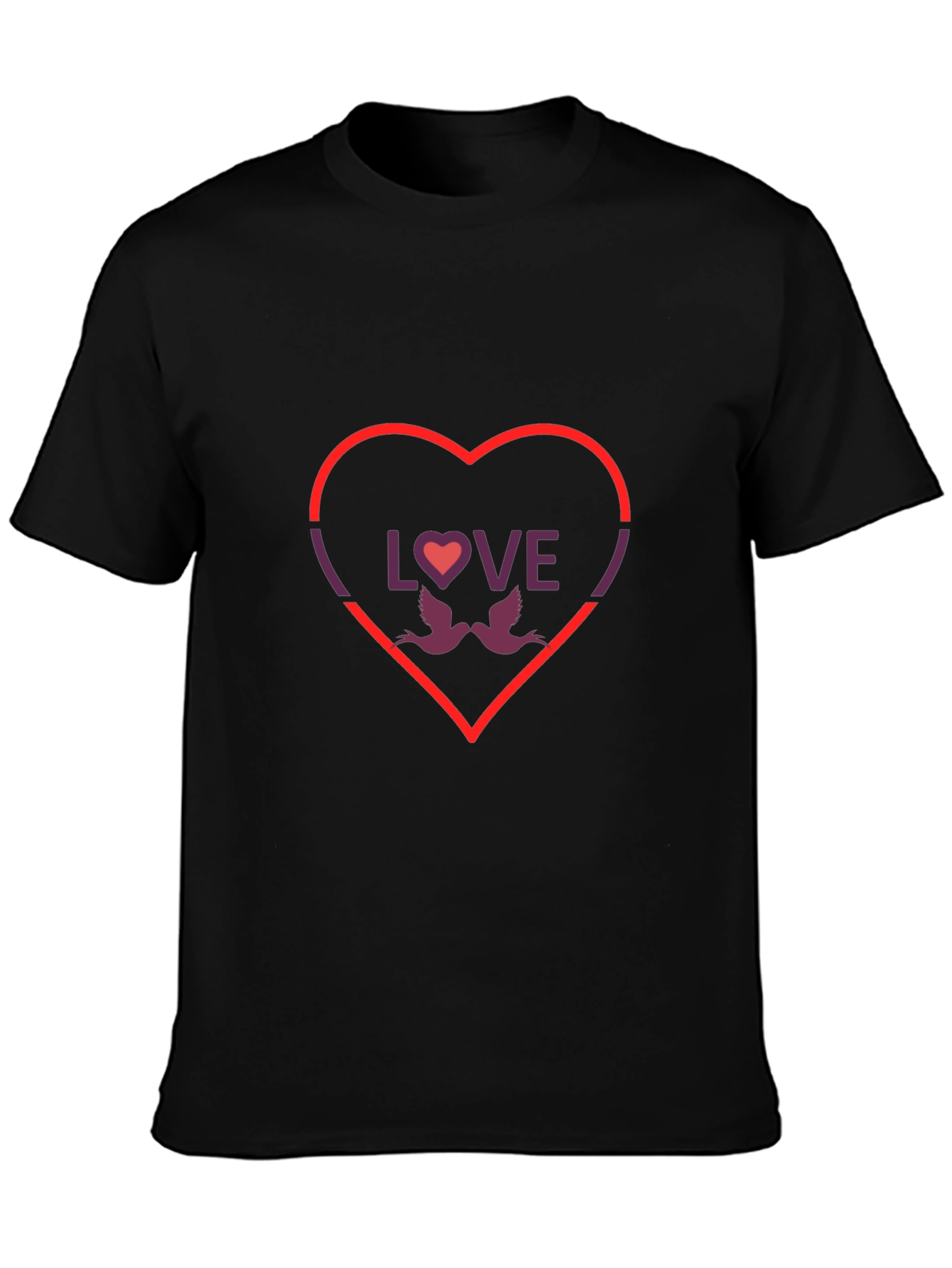 Love Birds Graphic Tee - Valentines Day Heart T-Shirt