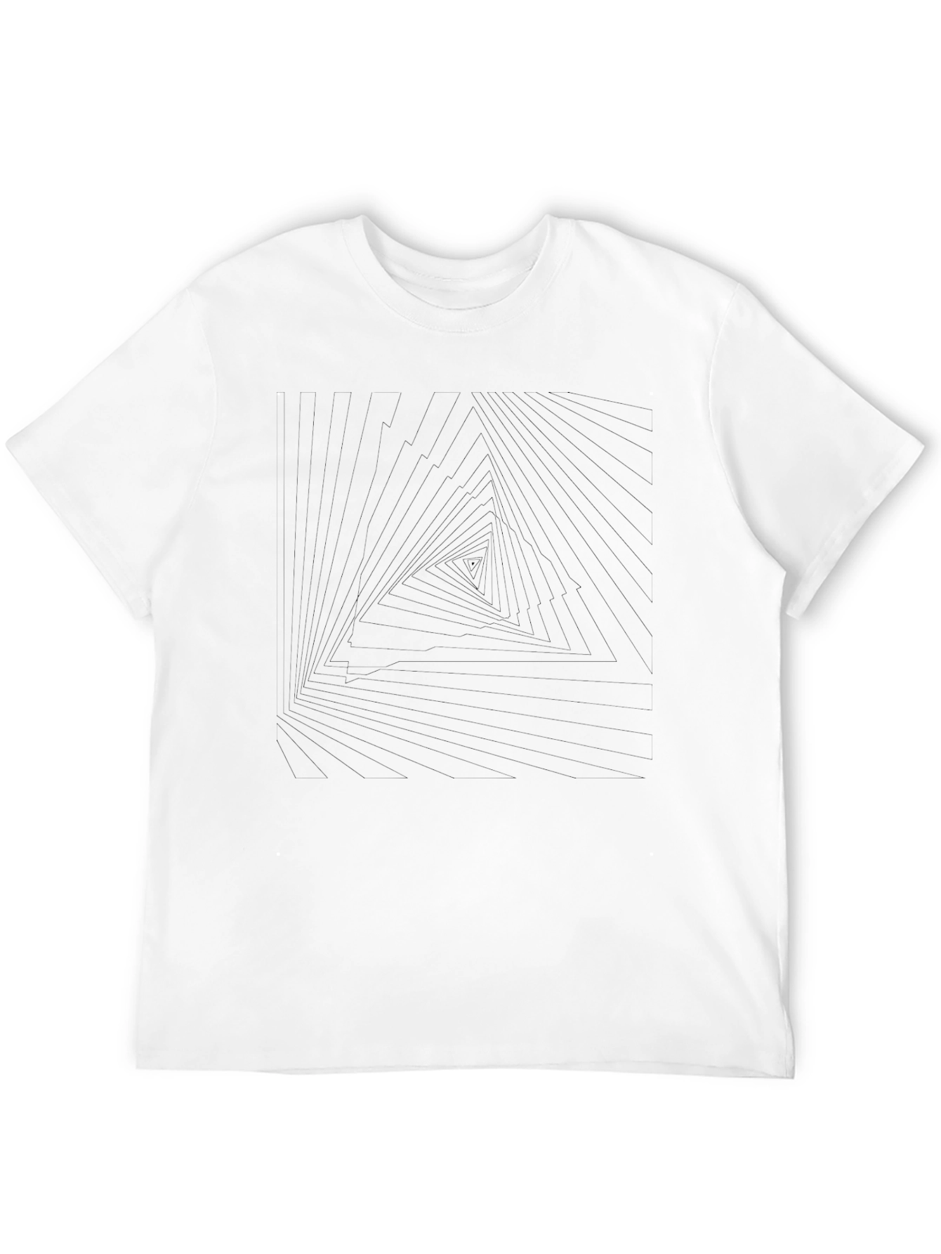 Abstract Triangle Graphic Tee - Mens Black T-Shirt