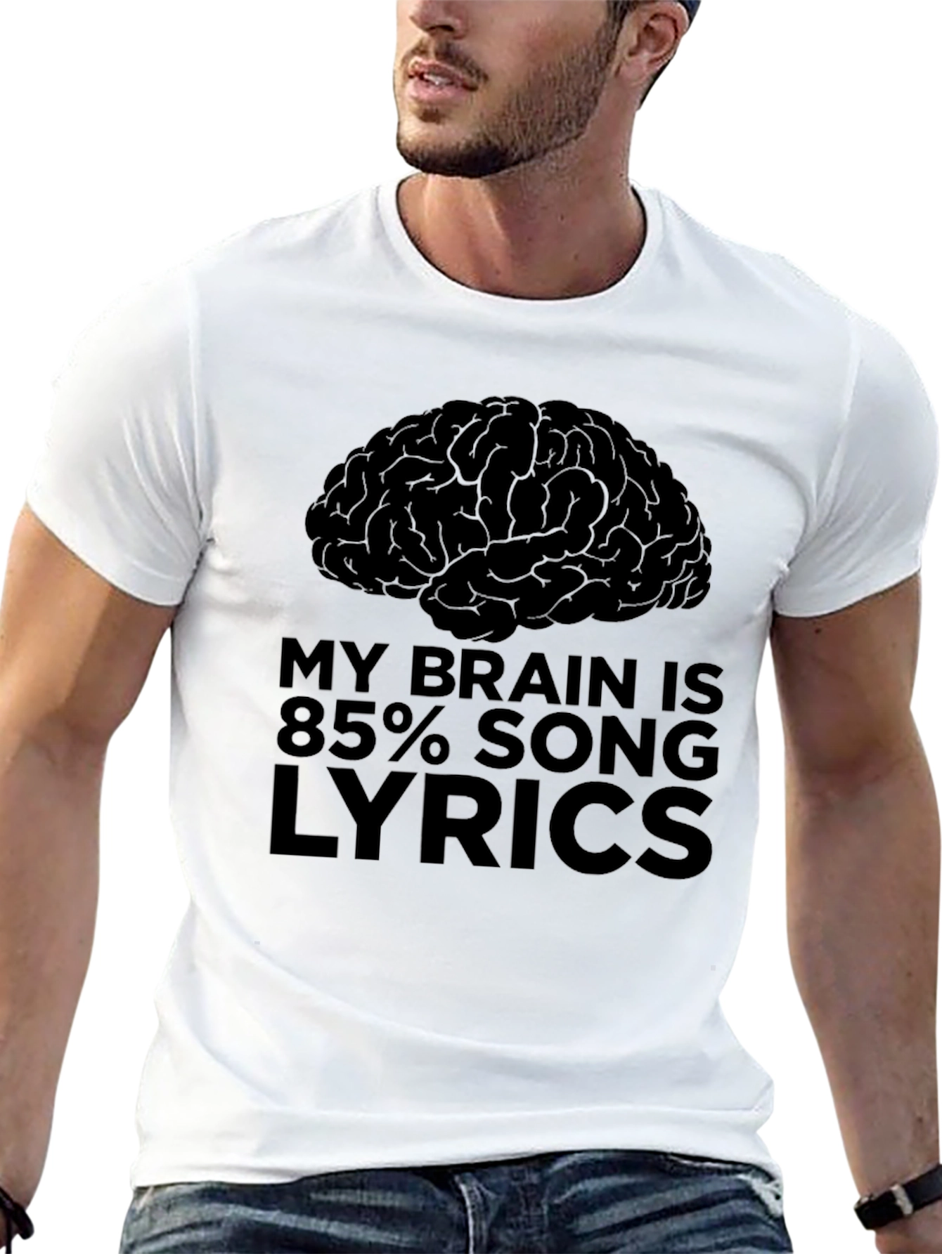 Brain Song Lyrics T-Shirt - Novelty Graphic Tee