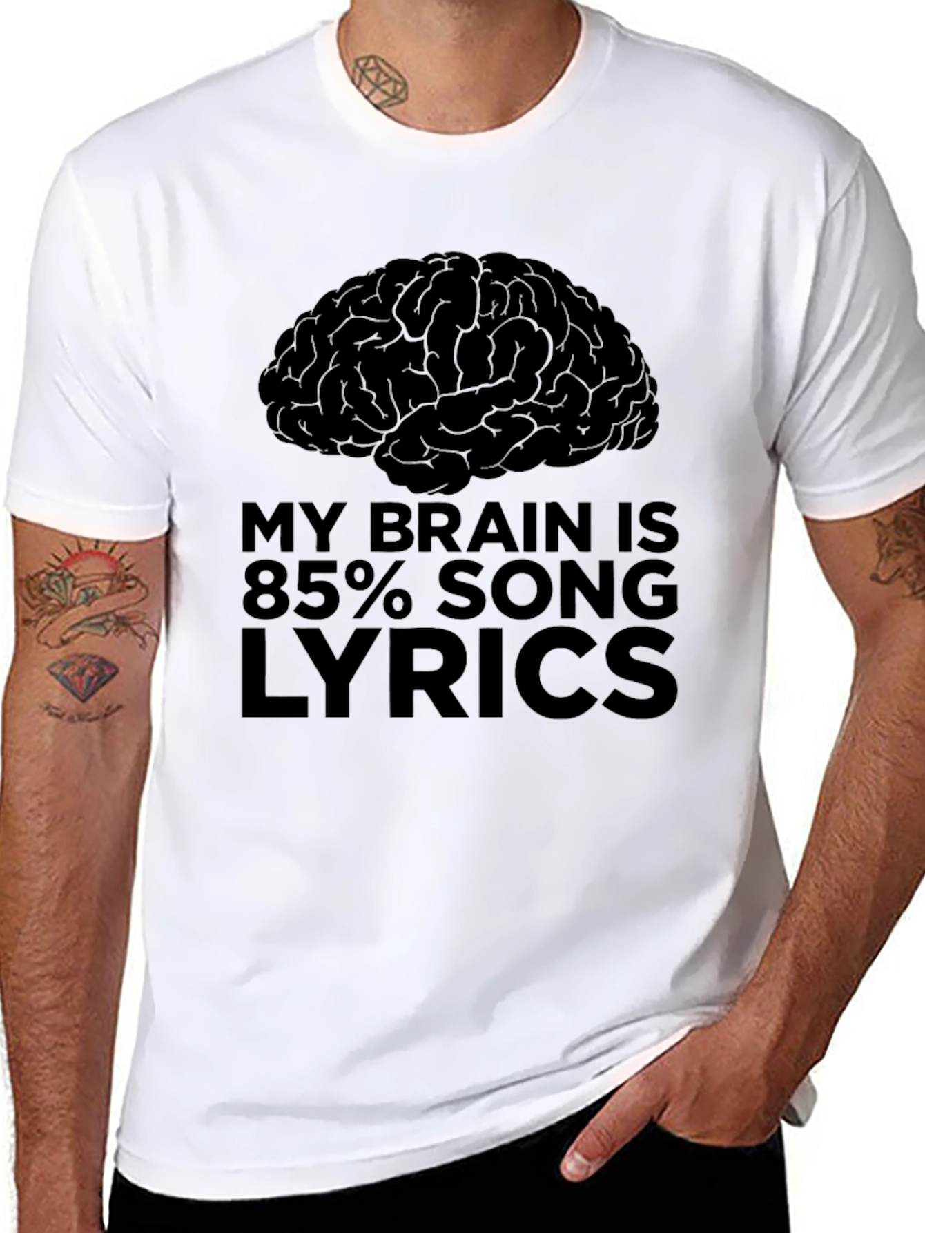 Brain Song Lyrics T-Shirt - Novelty Graphic Tee