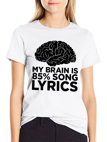 Brain Song Lyrics T-Shirt - Novelty Graphic Tee