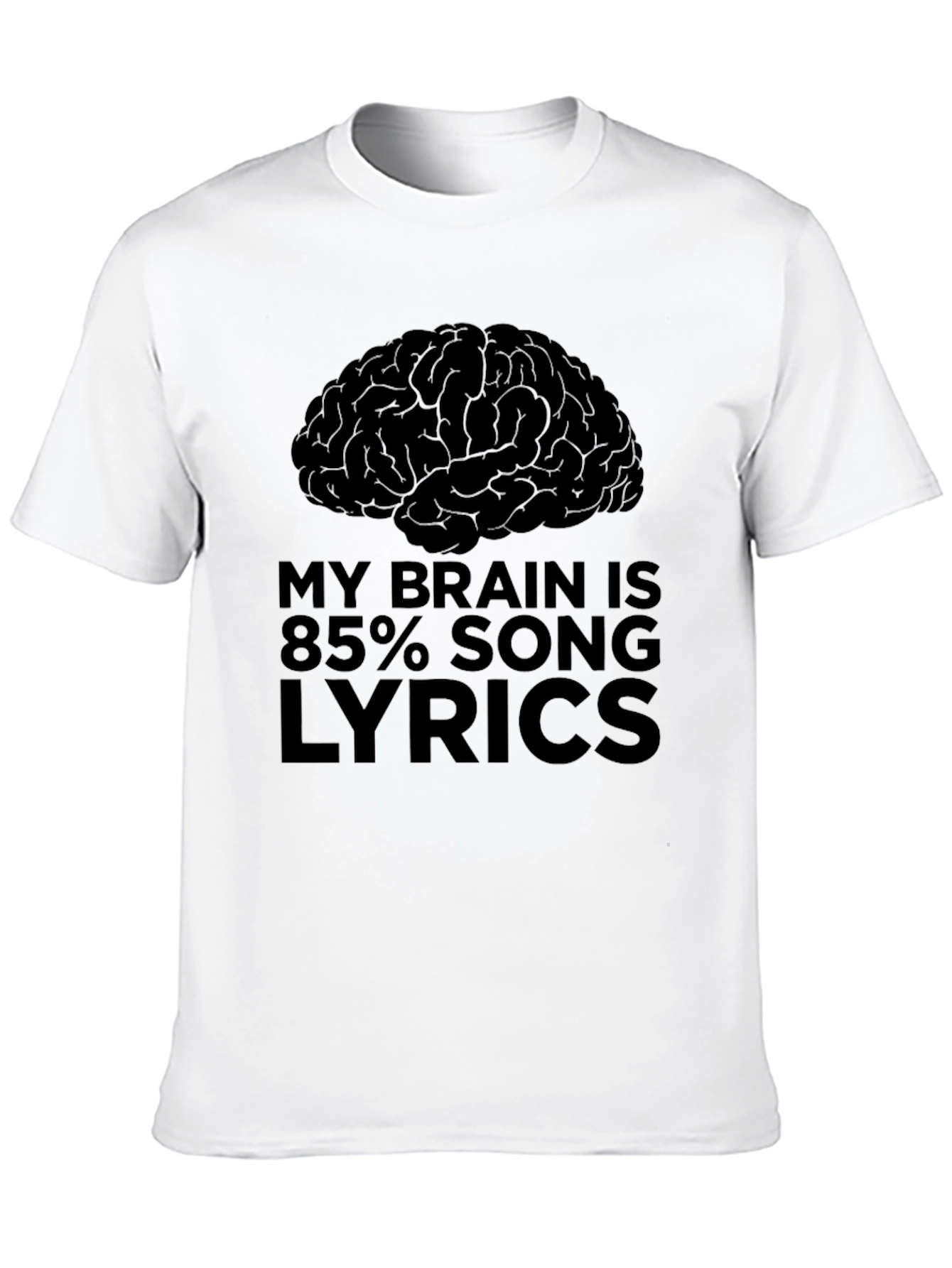Brain Song Lyrics T-Shirt - Novelty Graphic Tee