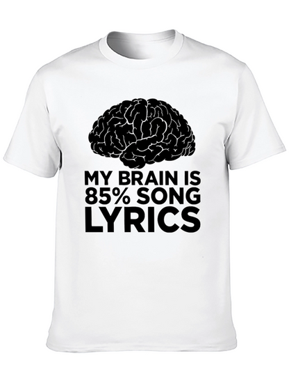 Brain Song Lyrics T-Shirt - Novelty Graphic Tee