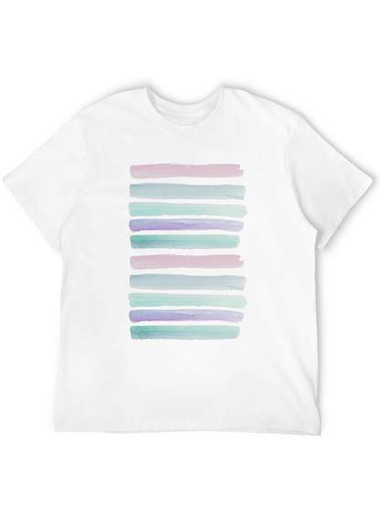 Watercolor Stripes Black T-Shirt