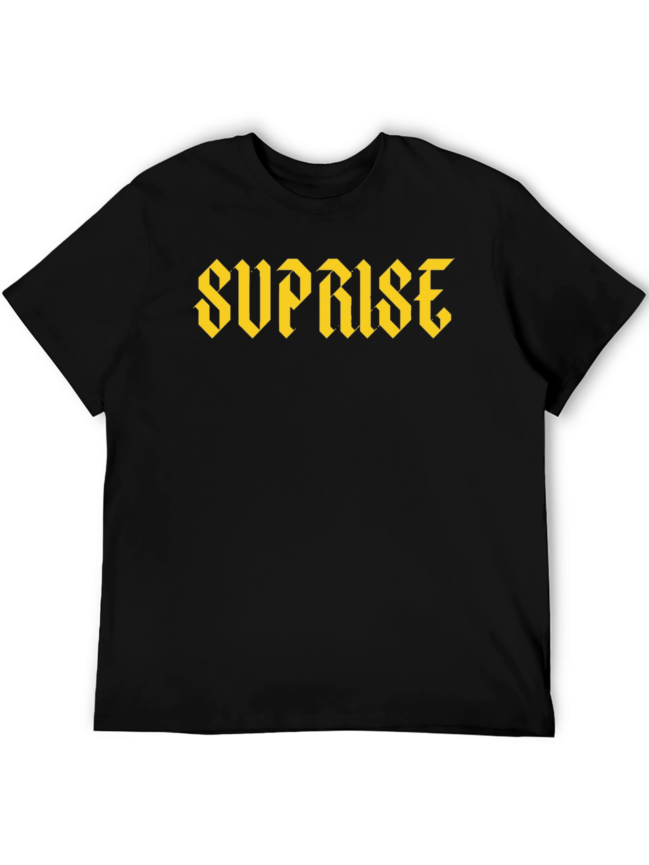 Suprise Graphic Print Black T-Shirt