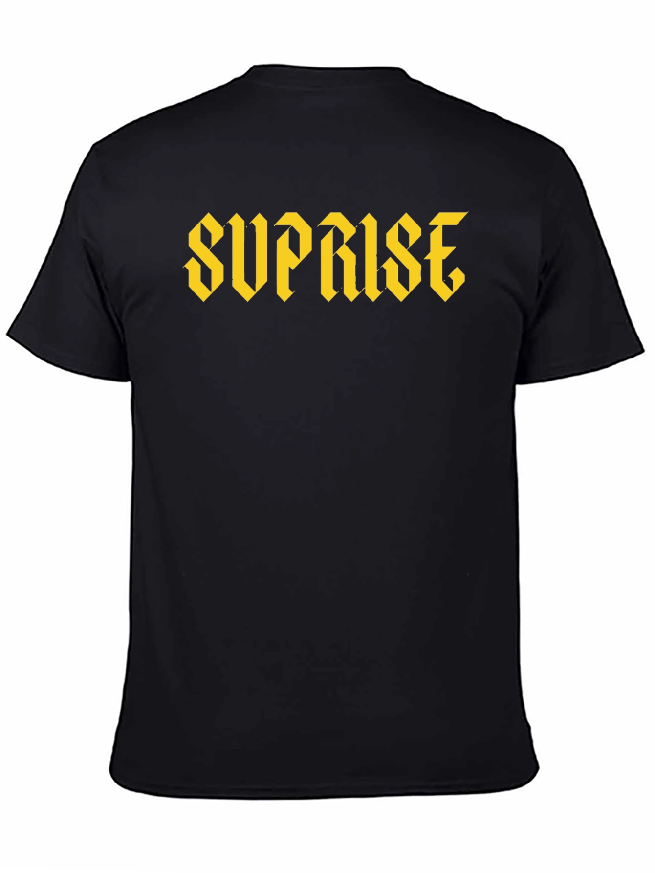 Suprise Graphic Print Black T-Shirt