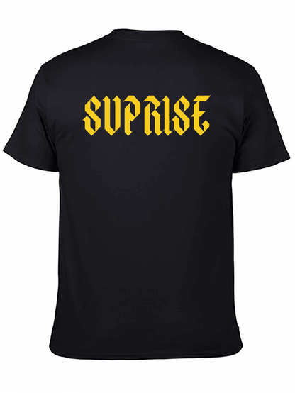 Suprise Graphic Print Black T-Shirt